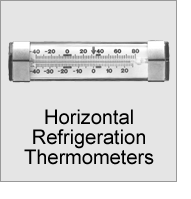 Horizontal Refrigeration Thermometers